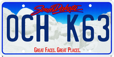 SD license plate 0CHK63