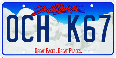 SD license plate 0CHK67