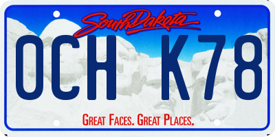 SD license plate 0CHK78