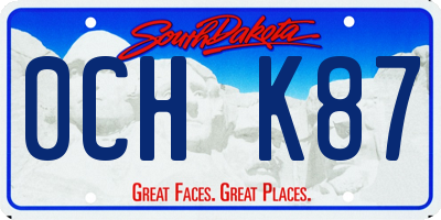 SD license plate 0CHK87