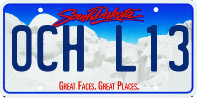 SD license plate 0CHL13