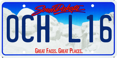 SD license plate 0CHL16