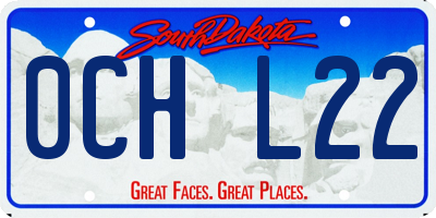 SD license plate 0CHL22