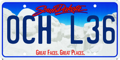 SD license plate 0CHL36