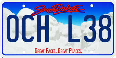 SD license plate 0CHL38