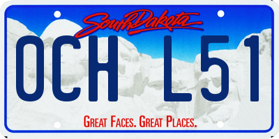 SD license plate 0CHL51
