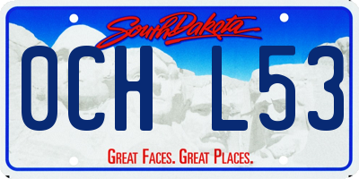 SD license plate 0CHL53