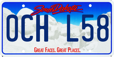 SD license plate 0CHL58