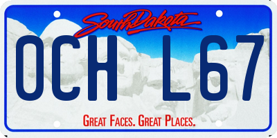 SD license plate 0CHL67