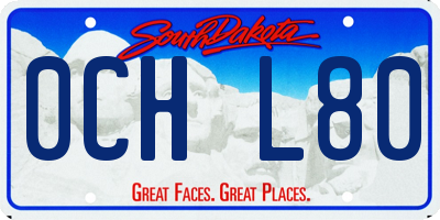 SD license plate 0CHL80