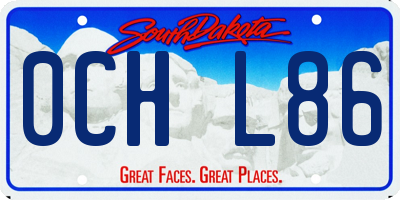 SD license plate 0CHL86