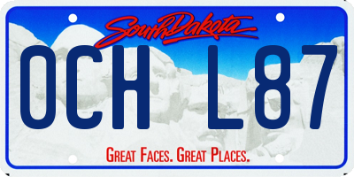 SD license plate 0CHL87