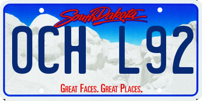 SD license plate 0CHL92