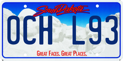 SD license plate 0CHL93