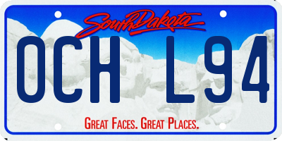 SD license plate 0CHL94