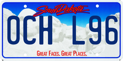SD license plate 0CHL96