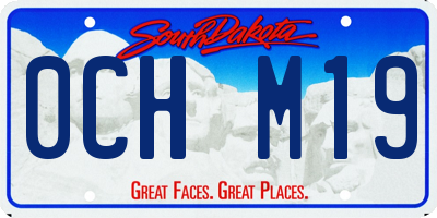 SD license plate 0CHM19
