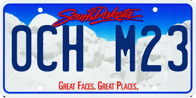SD license plate 0CHM23