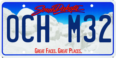 SD license plate 0CHM32