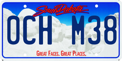 SD license plate 0CHM38