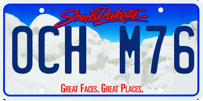 SD license plate 0CHM76