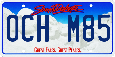 SD license plate 0CHM85