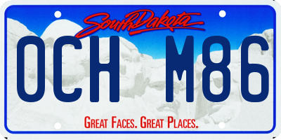 SD license plate 0CHM86