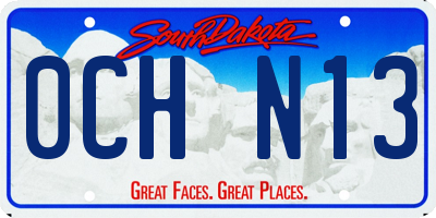 SD license plate 0CHN13