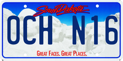 SD license plate 0CHN16