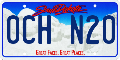 SD license plate 0CHN20