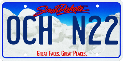SD license plate 0CHN22