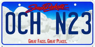SD license plate 0CHN23