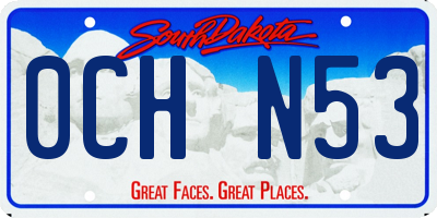 SD license plate 0CHN53