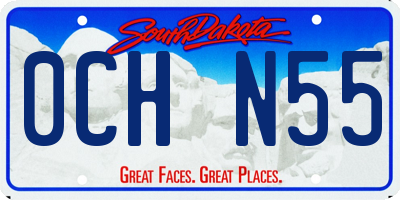 SD license plate 0CHN55