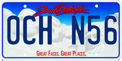 SD license plate 0CHN56