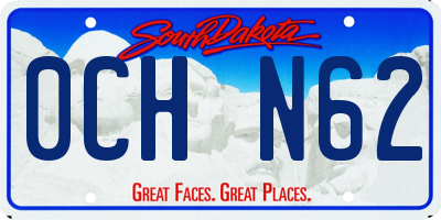 SD license plate 0CHN62