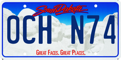 SD license plate 0CHN74