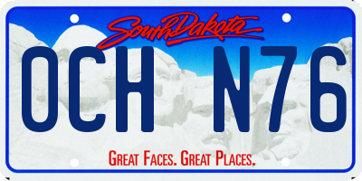SD license plate 0CHN76