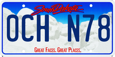 SD license plate 0CHN78
