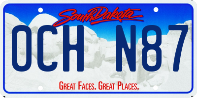 SD license plate 0CHN87