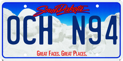 SD license plate 0CHN94