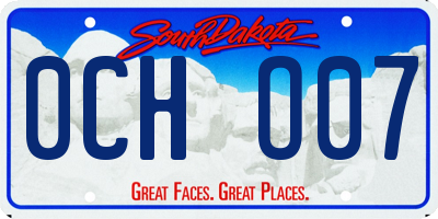 SD license plate 0CHO07