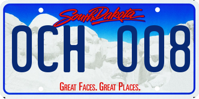 SD license plate 0CHO08