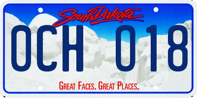 SD license plate 0CHO18