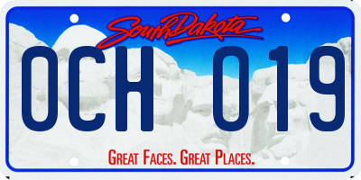 SD license plate 0CHO19