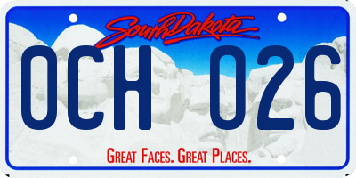 SD license plate 0CHO26