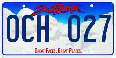 SD license plate 0CHO27
