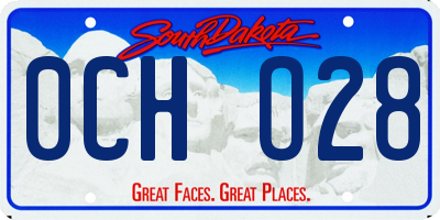 SD license plate 0CHO28