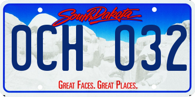 SD license plate 0CHO32