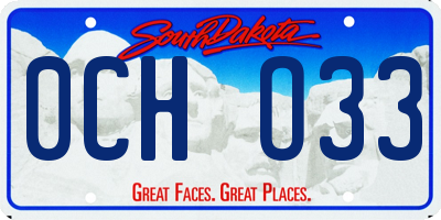 SD license plate 0CHO33